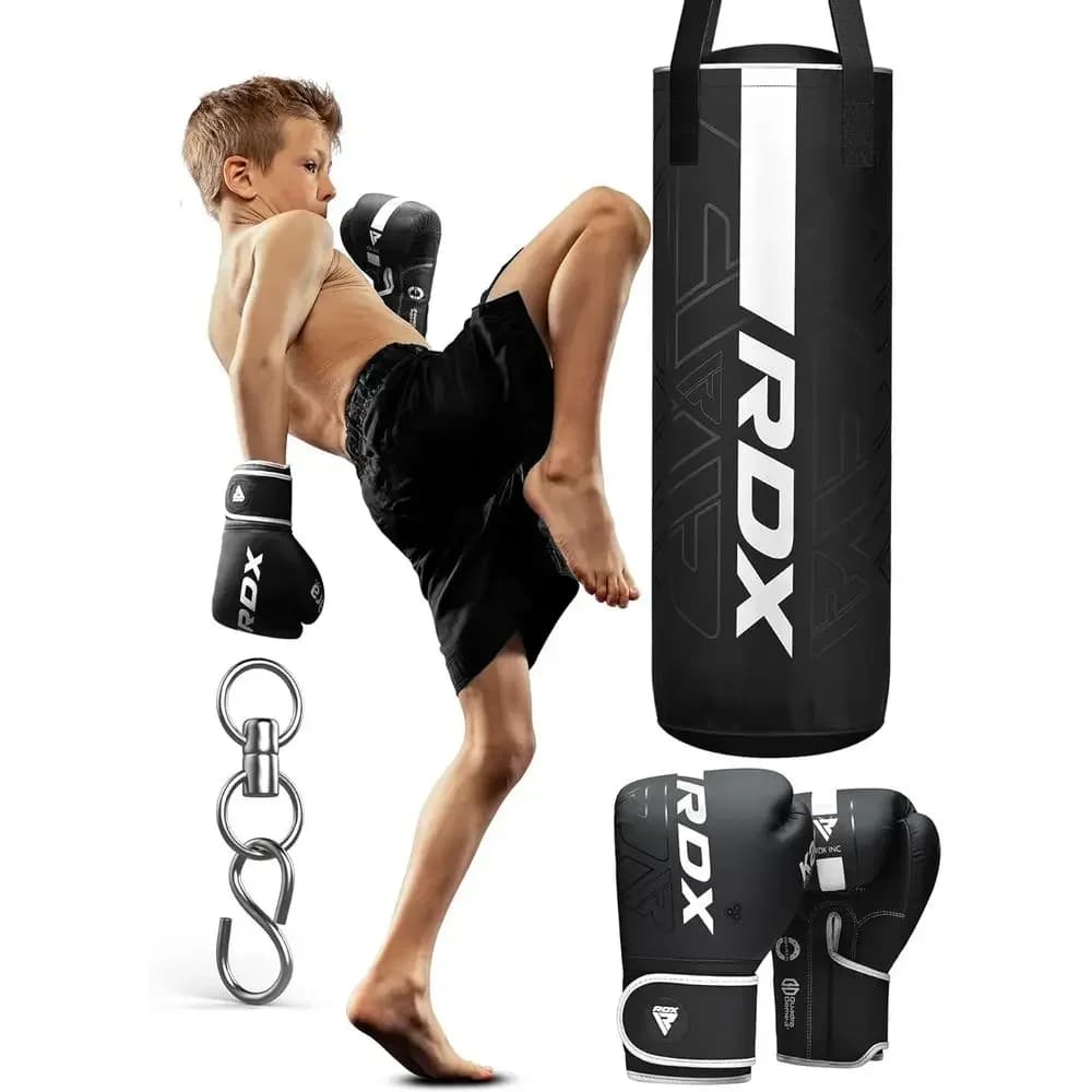 Junior Heavy Duty Leather Punching Bag for Boxing, Kickboxing, MMA, Grappling, Muay Thai, and Taekwondo Training