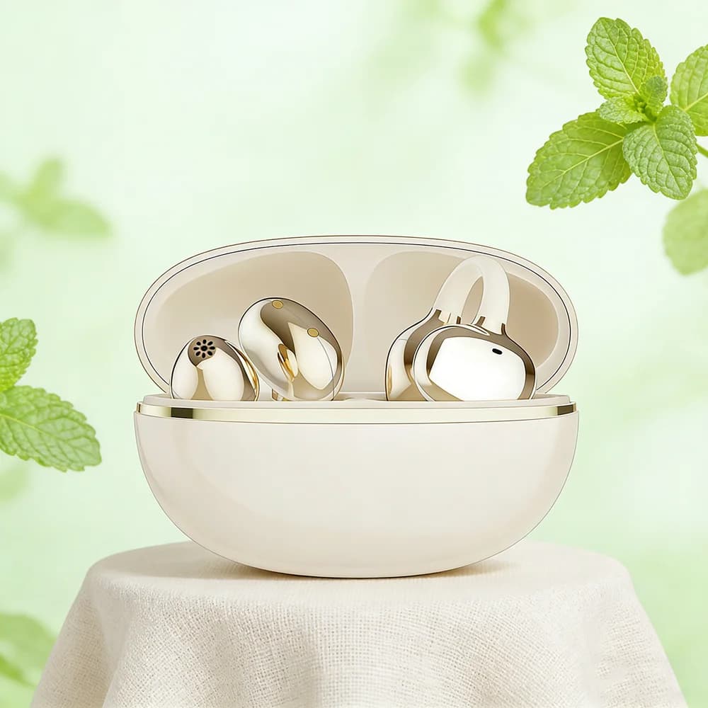Wireless Open Ear with Clip ENC, Bluetooth 5.3, HD calls, Touch control, Compatible with All Smartphones
