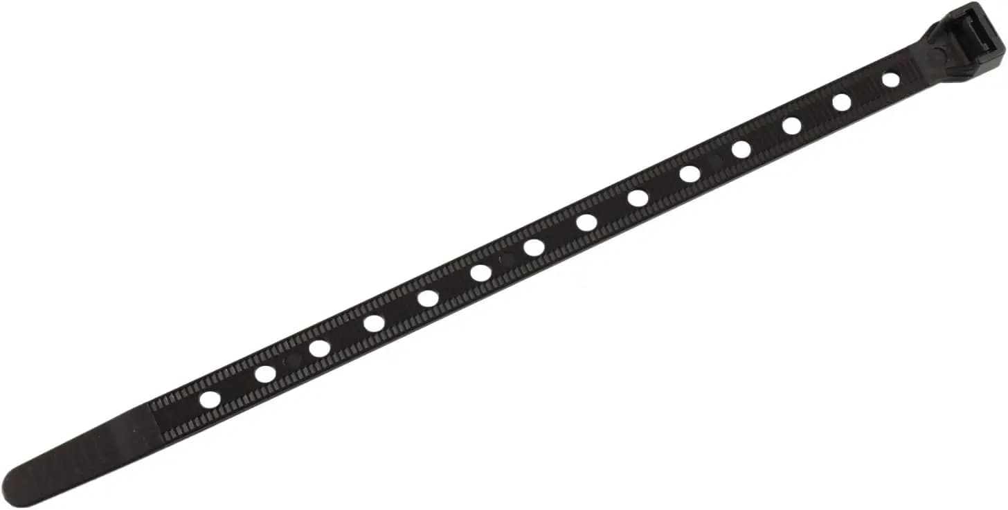 Fascette stringicavo resistenti da 8 pollici, montabili, resistenza alla trazione di 50 libbre, universali, confezione da 100, nere
