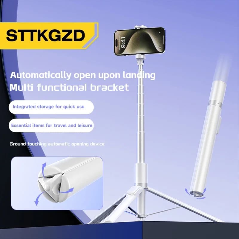 Selfie Stick 1,75 m Ultra lungo elasticizzato portatile apre automaticamente sopra il supporto del telefono di atterraggio Bluetooth remoto Trir trasmissione in diretta