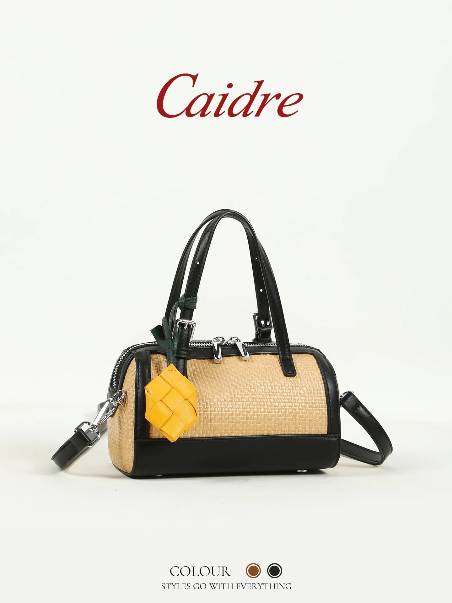 Borsa a tracolla da donna Caidre in PU morbido, stile Boston, a forma di cuscino, piccola, tinta unita, per pendolarismo