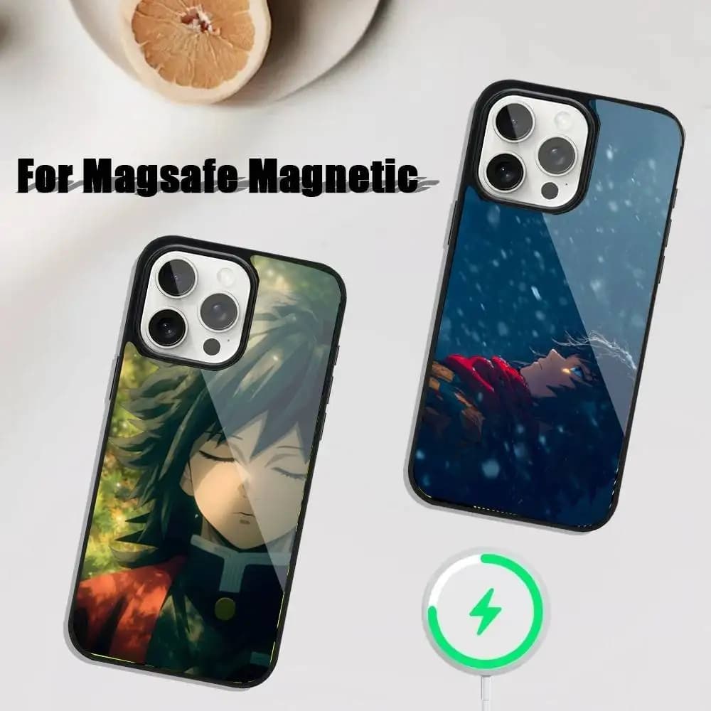 Custodia per telefono Anime G-giyu T-tomioka per iPhone 17,16,15,14,13,12,11,Pro,Max,Plus,Mini,SE4,E Ricarica wireless magnetica Magsafe