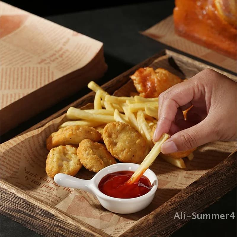 100 pezzi di carta antiolio per confezionare sandwich, hamburger, pane, cibi fritti, carta da forno per friggitrice ad aria BHL1519-FRO