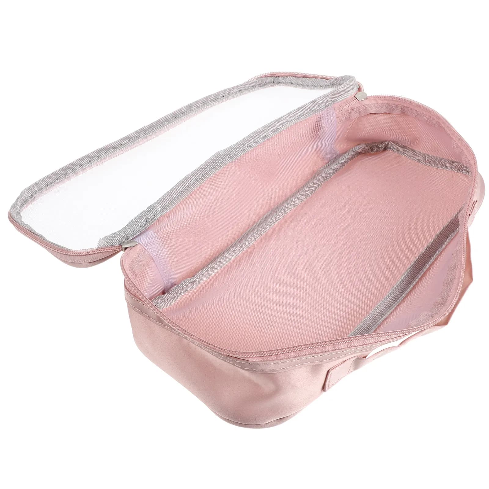 Borsa da Viaggio per Strumenti per Capelli Rosa con Finestra Trasparente, Organizer Portatile per Ferro Arricciacapelli e Asciugacapelli, Custodia da Viaggio per Strumenti di Styling