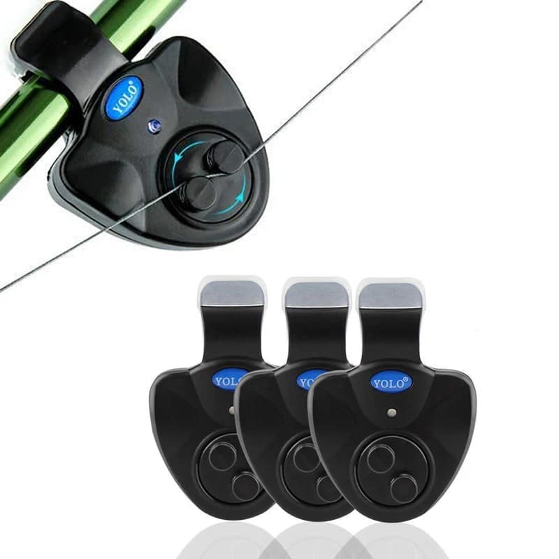 Alarm bite fishing rod indicator LED Alarm sound fish bite Bell Clip on fishing rod tool Equipment Alarm sensitive fishing