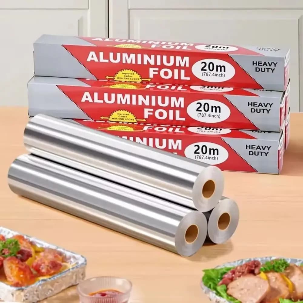 Rotolo di Carta Stagnola Monouso per Cucina, Cottura, Friggitrice ad Aria, Forno, BBQ, Utensili da Forno di Grado Alimentare 5m/10m/20m