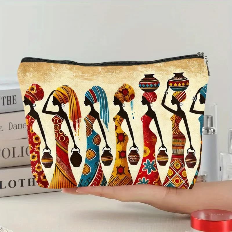 A African women design cosmetic bags - cute multifunctional zipper bags for women, jewelry storage bag