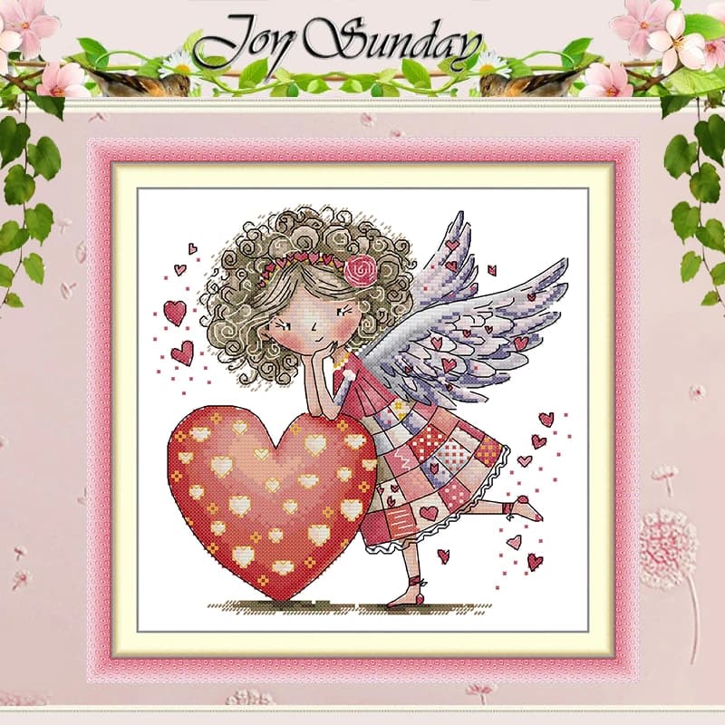 Angel of Love Patterns Counted Cross Stitch Set DIY 11CT 14CT 16CT HD Stamped DMC Cross-stitch Kit Embroidery Needlework Crafts