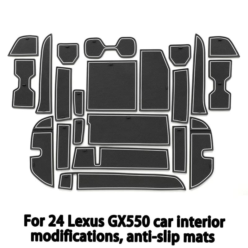 Suitable for 2024 Lexus GX550 car interior modifications, anti-slip mats, door slot mats, cup pads, storage pads