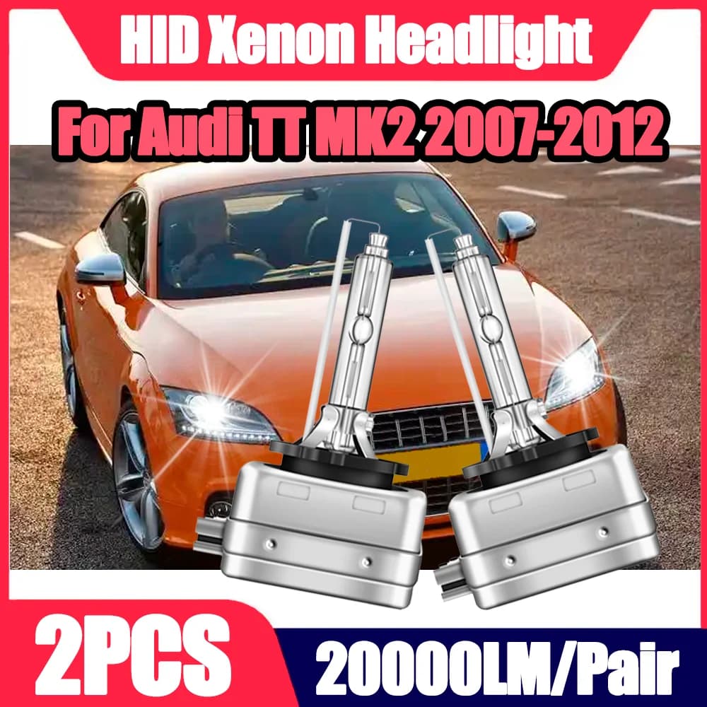 2 Pezzi 20000LM Canbus Luci Anteriori Auto 35W D1S HID Xenon Lampadine Fari LED 6000K Super Bianco Per Audi TT MK2 2007-2012