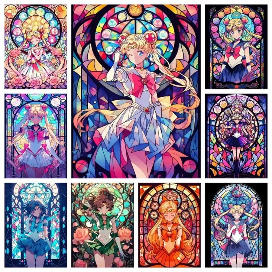 Diamond Painting Sailor Moon Japanese Anime Mosaic Handmade Artwork Round/Square Diamonds Gift Home Decor