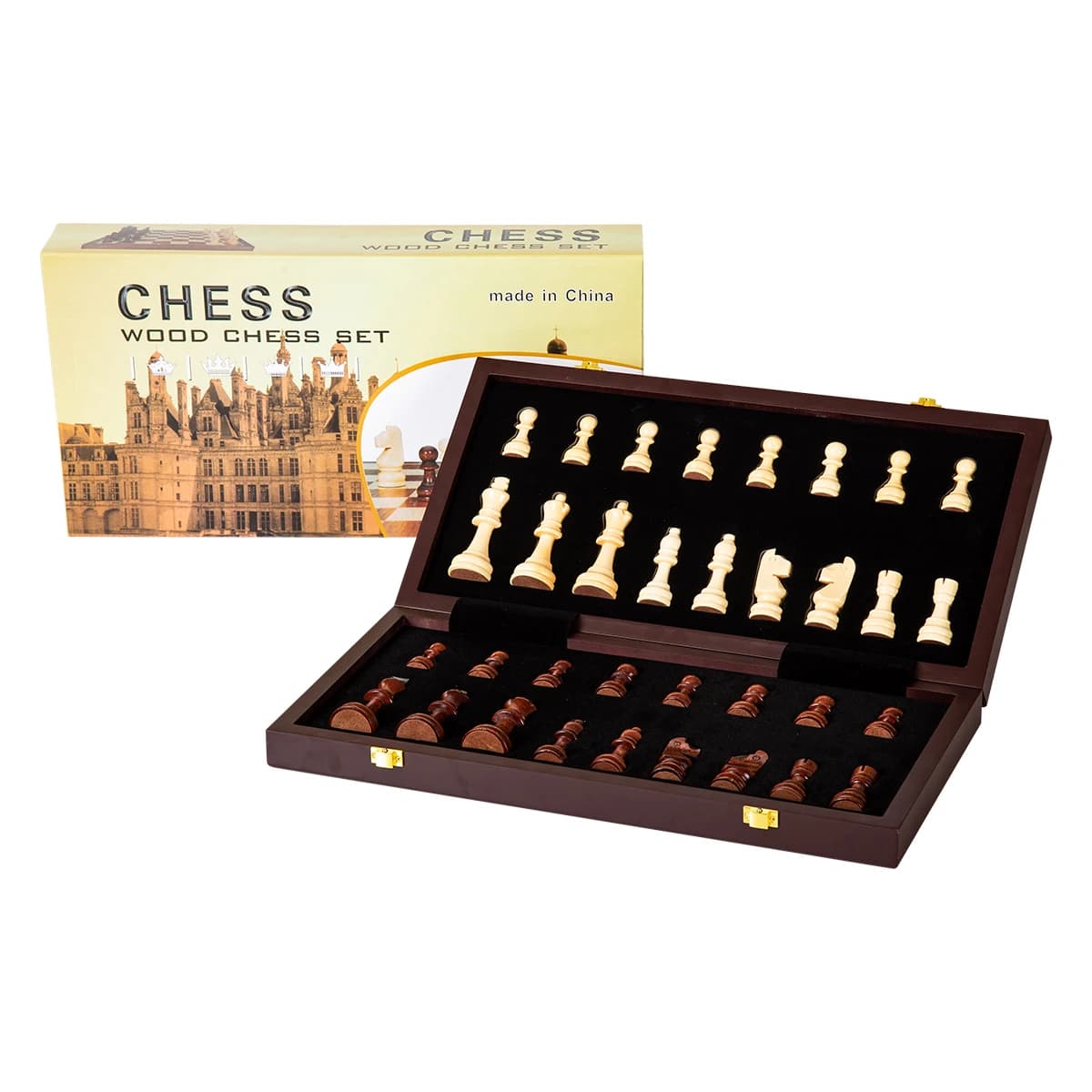 New Chess set 39cm/15.35in Solid Wood Chess Pieces High-grade Set Wooden Folding Board Game With Entertainment Games
