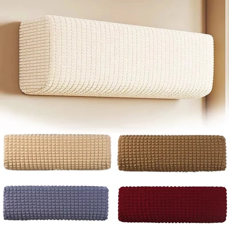 1pc All-Inclusive Parete Condizionatore D'aria Copertura Antipolvere Lavabile A Scacchi Tessuto Elastico Copertura del Condizionatore D'aria Resistente All'usura Casa