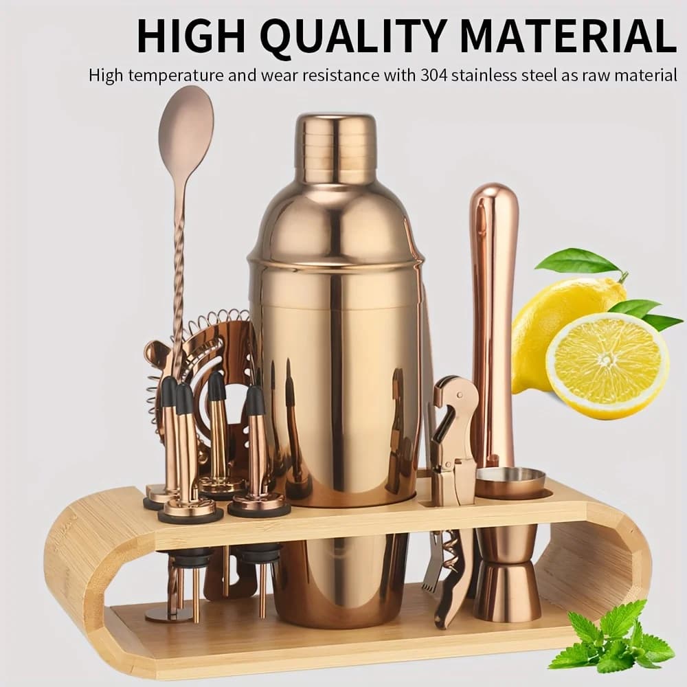 Bar Tools Stainless Steel Bartending Set, 12-Piece Cocktail Set, Shaker, Complete Bartending Set