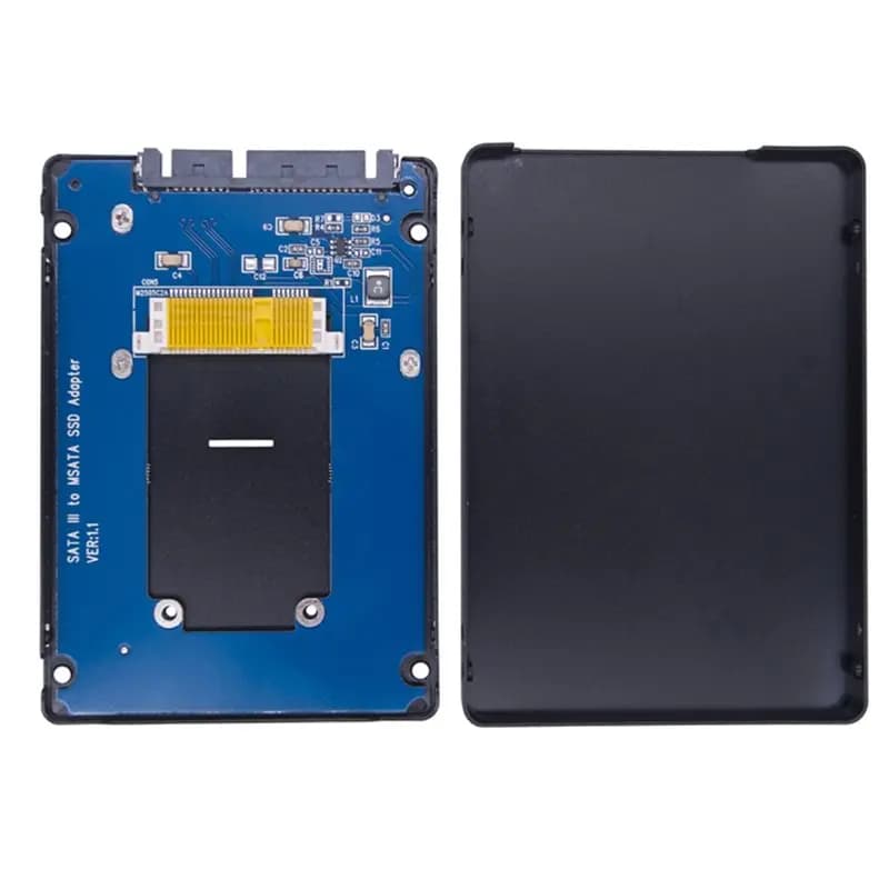 AT41 MSATA a SATA 3.0 SSD Enclosure in alluminio - Supporta adattatori SATA3.0 da 2,5 pollici a 6 Gbps, box di archiviazione esterni