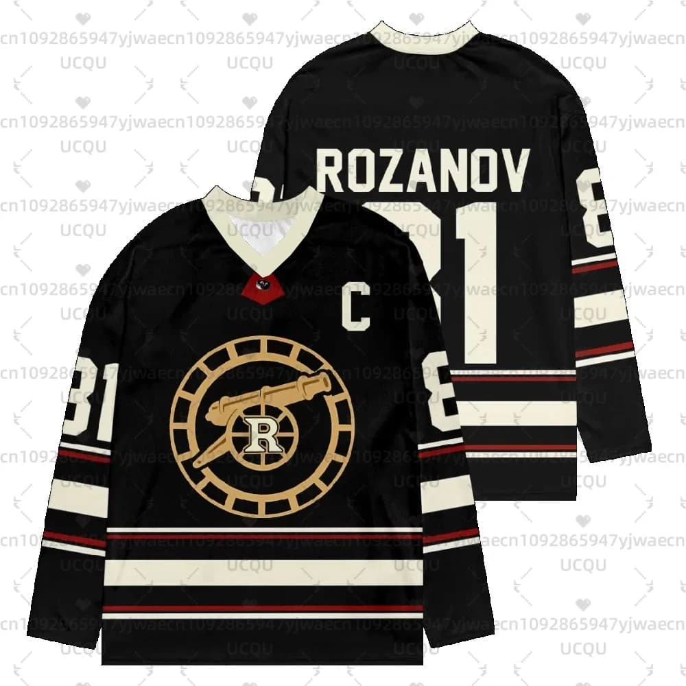 Nuova maglia da hockey Rivalry riscaldata a maniche lunghe Tee da uomo Rozanov HOLLANDER T-shirt unisex Top Pullover