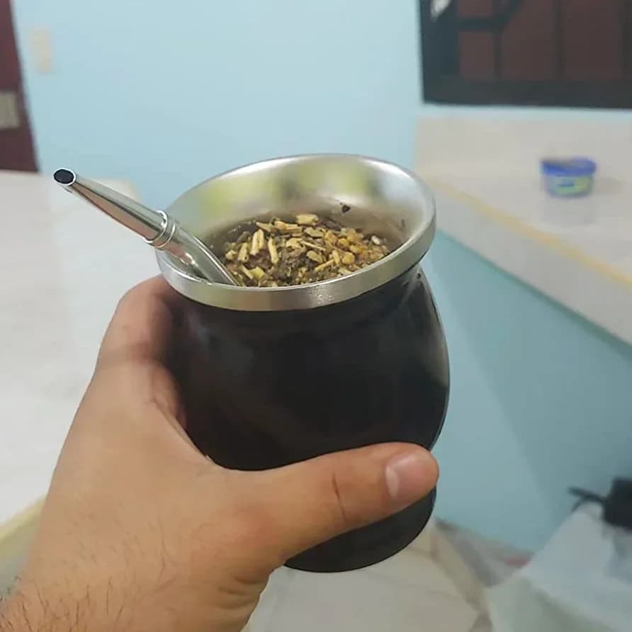 Tazza per Yerba Mate da 8oz in Acciaio Inox 304 a Doppia Parete, Zucca Argentina per Yerba Mate Kemorii con Bombilla e Spazzola per la Pulizia