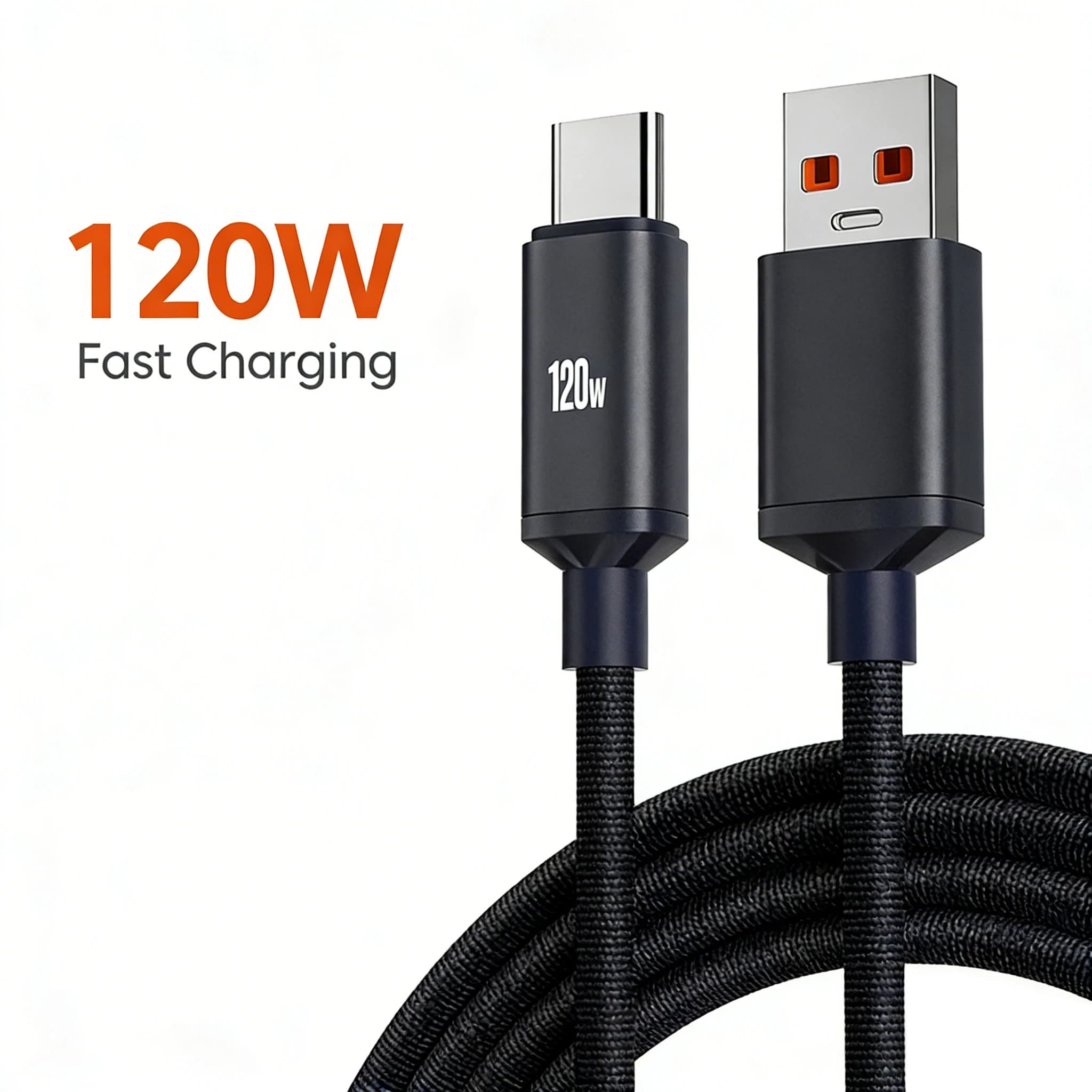 Cavo USB Type C da 120W universale per cellulare, ricarica super rapida, cavo dati da 0,25m/1m/2m per Huawei Xiaomi VIVO, cavo di ricarica rapida.