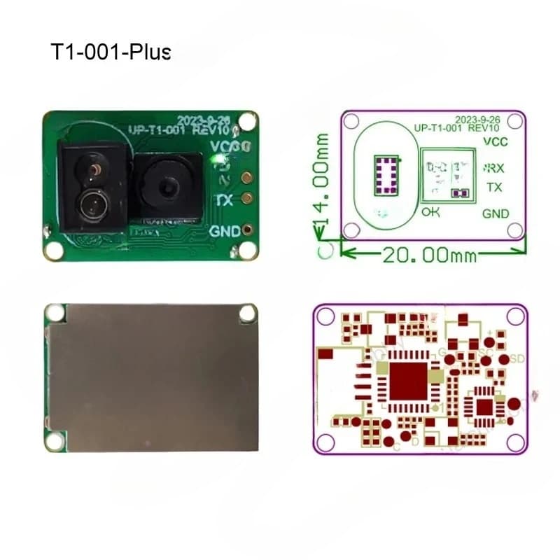 1PC UP-T1-001-Plus Optical Flow Sensor Ranging Module 50Hz 115200 Output Horizontal Vertical Positioning for UAV RC Drone
