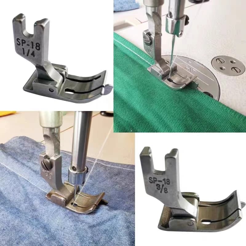 SP-18 piedino guida lato destro/sinistro per accessori per macchine da cucire ad ago singolo industriale cucitura a piedi auto piatta