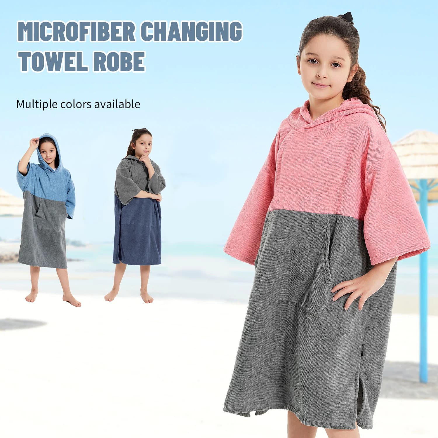 Baby Changing Towel: Quick Towel Pad, Microfiber Bathroom Towels with 3/4 Sleeves for Beach Pool