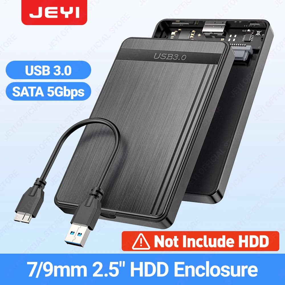 Custodia JEYI da 2,5 SATA a USB 3.0, custodia per disco rigido esterno da 5 Gbps per SSD/HDD, design senza attrezzi Supporto nero UASP (fino a 4 TB)