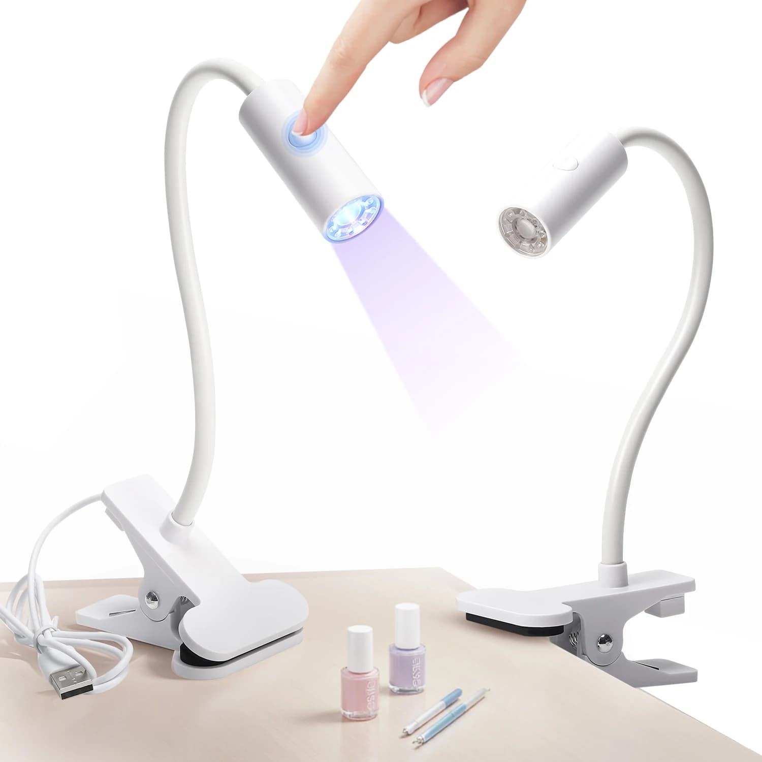 LED Light for nails fast gel Lamp for drying enamel 360 Flexible desk clip Mini USB Portable nail dryer for home salon