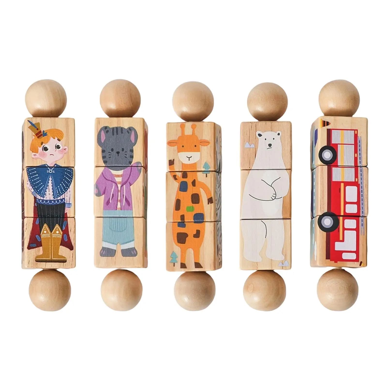 Giocattolo in Legno Girevole per Migliorare la Concentrazione e le Abilità, Gioco Educativo con Blocchi Rotanti, Puzzle Educativo