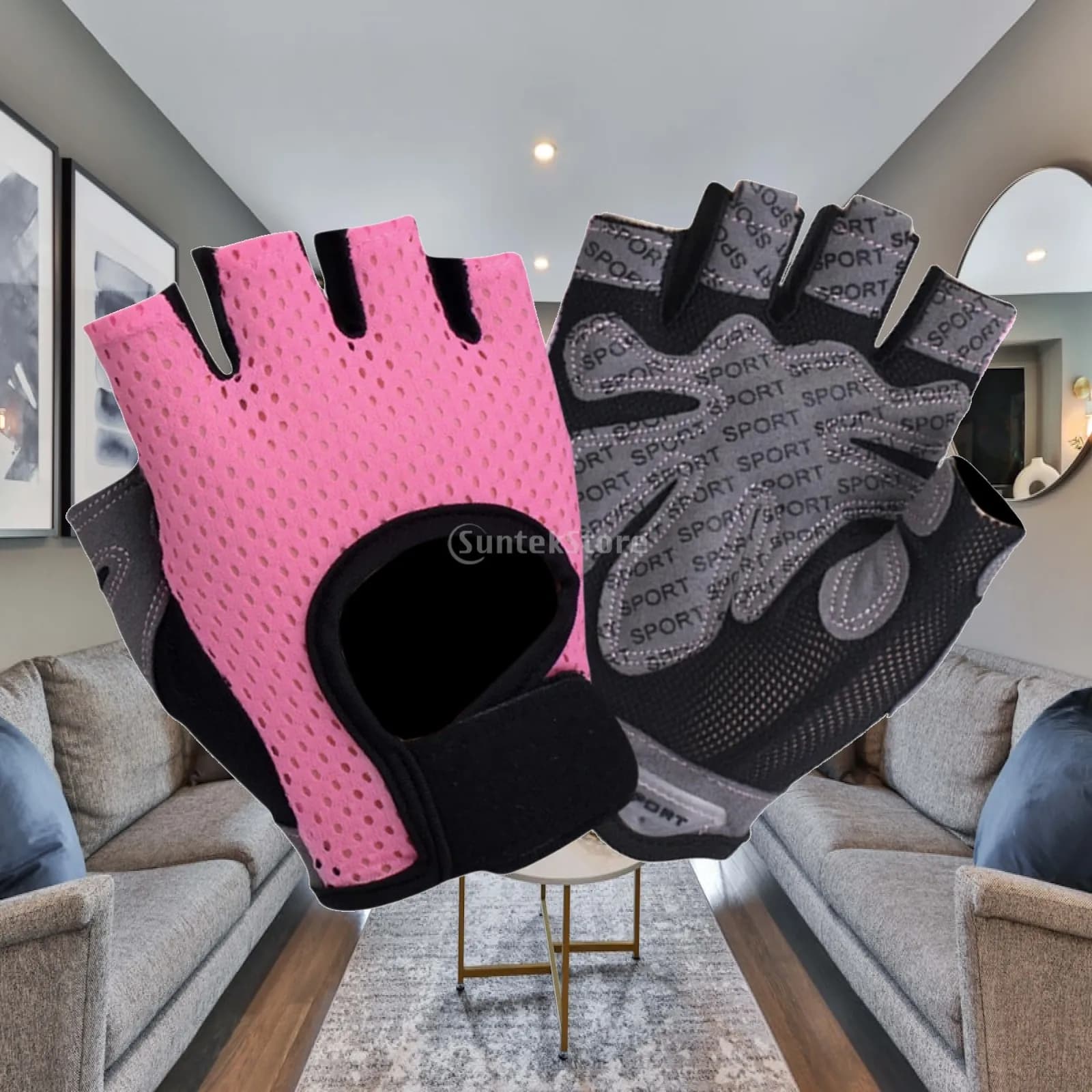 Workout Gloves Anti Slip Gym Exercise Gloves Silicone Palm Cycling Gloves for Climbing