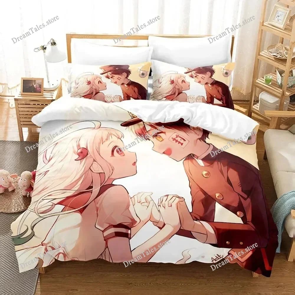 Copripiumino con stampa 3D Toilet-bound Hanako-kun, copripiumini per bambini, set di biancheria da letto singolo, matrimoniale, queen, king, tessuti per la casa36