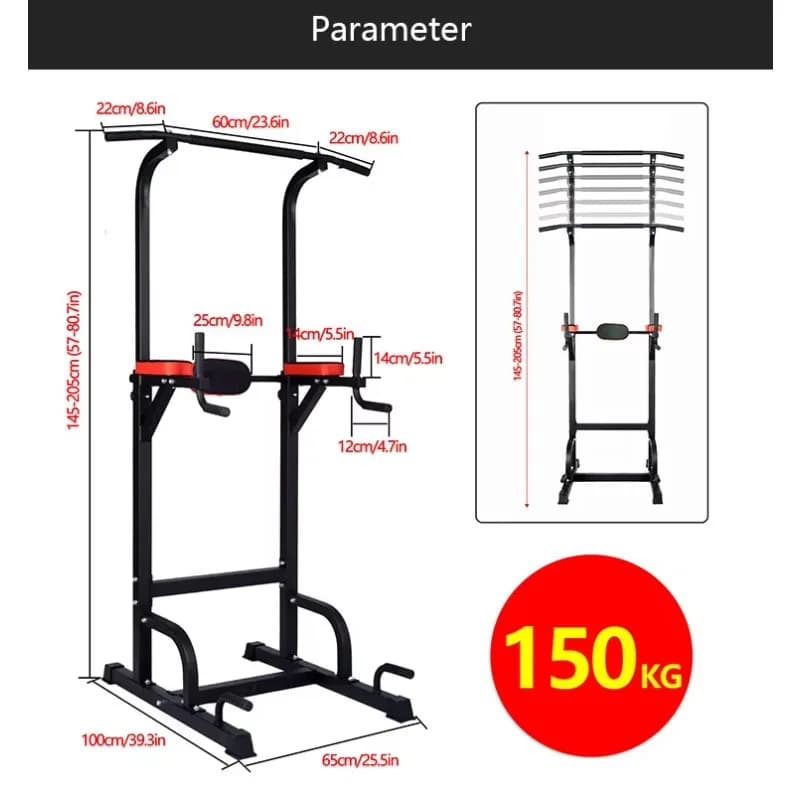 Free Load Assisted Training Station for tractions and push-ups with single or double bar