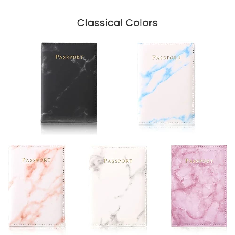 Moda donna uomo copertina per passaporto in pelle pu stile marmo ID da viaggio carta di credito porta passaporto pacchetto portafoglio borsa borse custodia