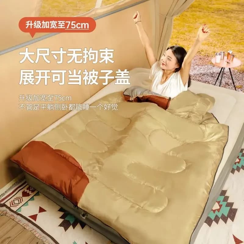 Portable Four‑Season Single‑Person Sleeping Bag Thick Cold‑Resistant for Winter Outdoor Camping Hiking Backpacking Gear