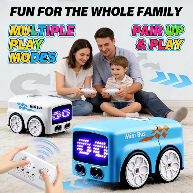 NUOVO Mini Bus RC Magico, Controllo Remoto Intelligente, Sensore di Gesti, Auto Cartoon con Funzione di Seguimento, Veicolo Animato Smart, Giocattolo per Bambini