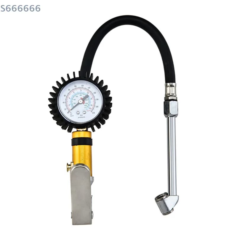 Pompa di gonfiaggio per pneumatici autobloccante da 12 pollici con manometro dell'aria Connettore rapido dell'aria - Gonfiatore portatile per pneumatici per auto