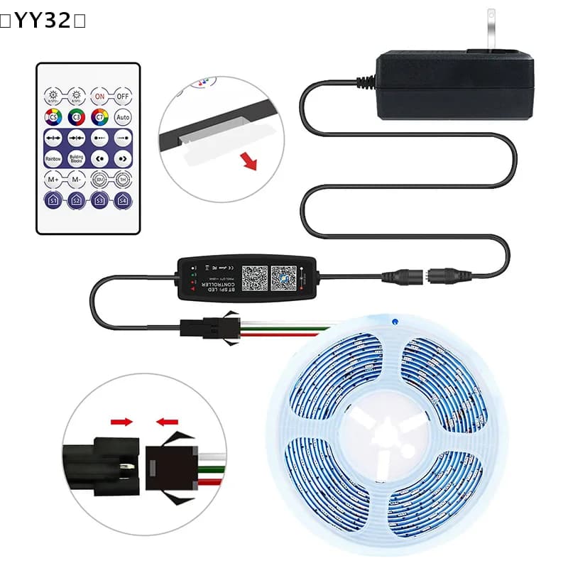 LED Strip Controller WS2811 WS2812B SP6812 Bluetooth for Colored Tape Lights, Musical Control via App BT, Remote Control to 28 Keys circumYY32 reason