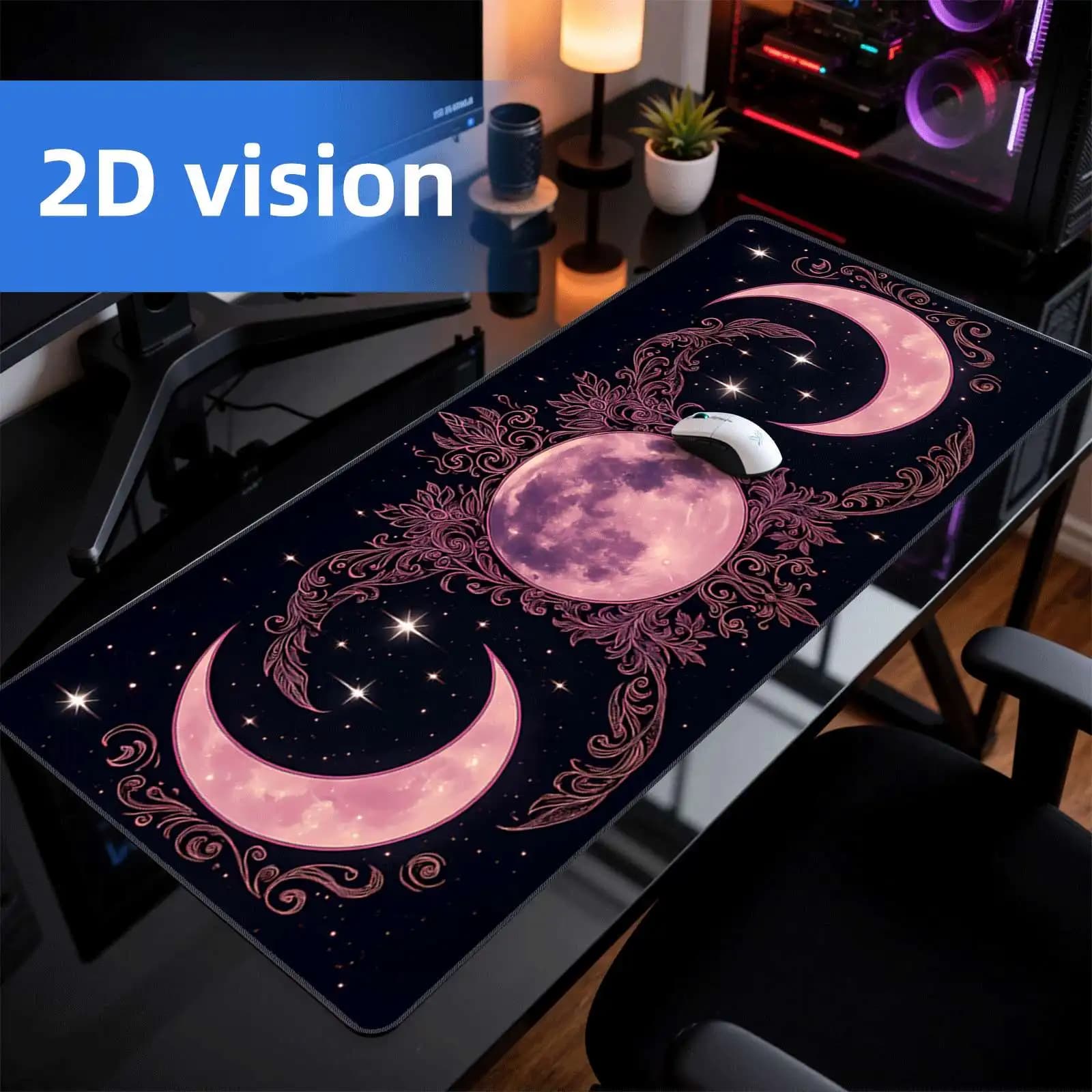 Tappetino per mouse da gioco extra large Moon Starry Sky, tappetino da scrivania in gomma antiscivolo XL per PC