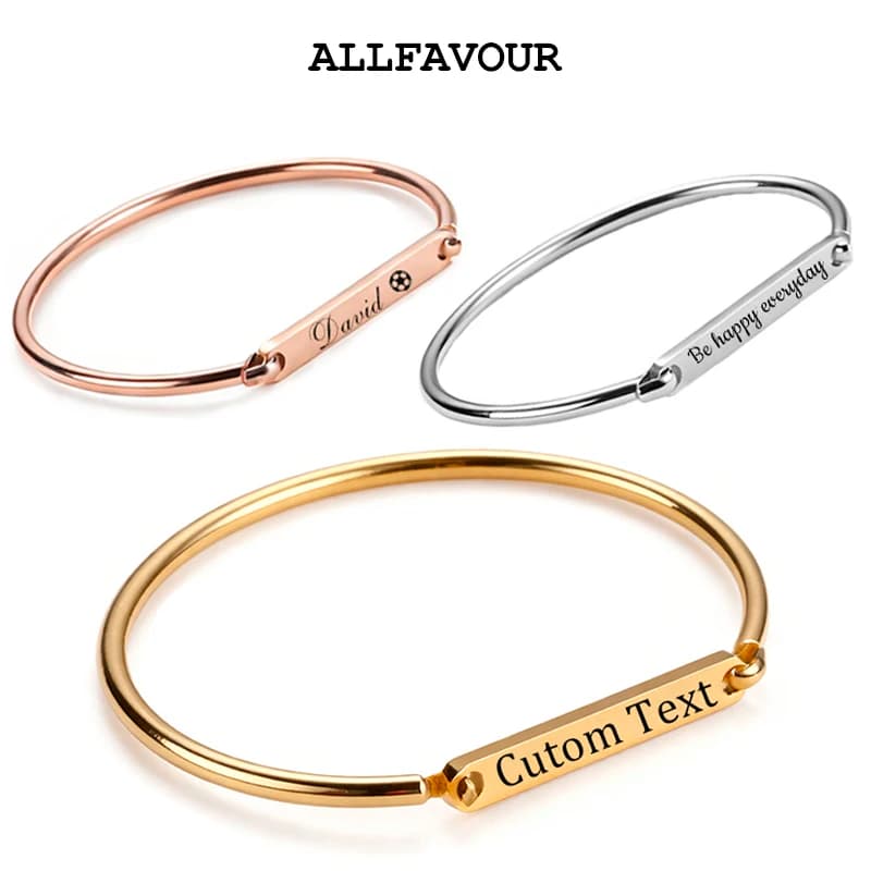 Personalized Horse Iron Bracelets Lume with Engraved Name, Classic Stainless Steel Bracelets with Laser Engraving, Birthday Gifts