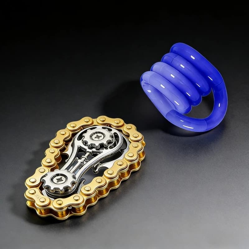 Giocattoli Antistress, Giroscopio da Dito con Catena a Ingranaggi, Spinner per Adulti, Giocattoli per Alleviare lo Stress, Spinner Antistress
