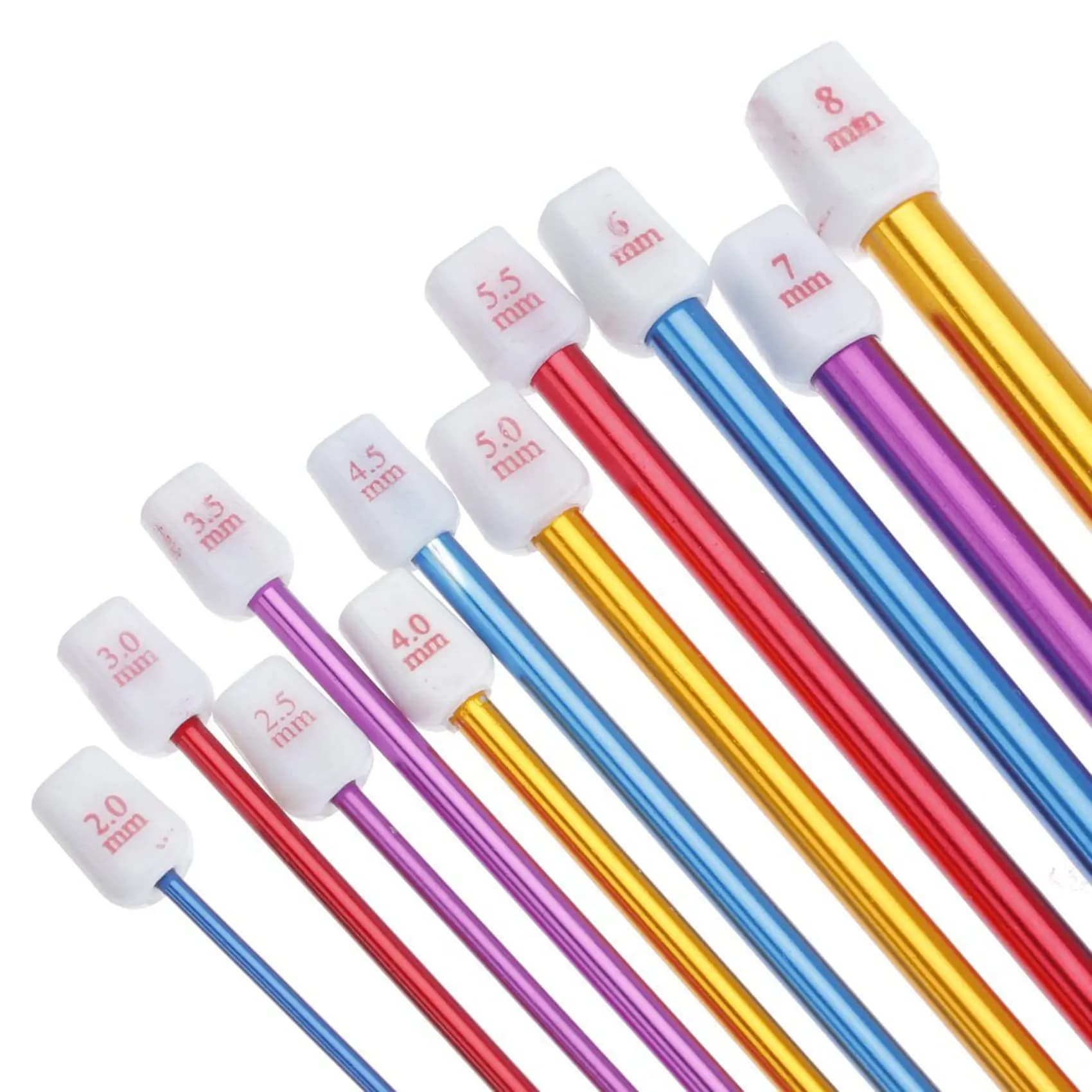 22Pcs 10.6 Inch Multicolour Aluminum TUNISIAN AFGHAN Crochet Hook Knit Needles Set 2-8Mm-B61B