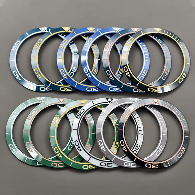 38mm × 30.7mm Rings with curved ceramic bezel insert suitable for SKX007 SKX009 GMT SUB watch case NH35 NH36 Movement Men's watch Parts Refit