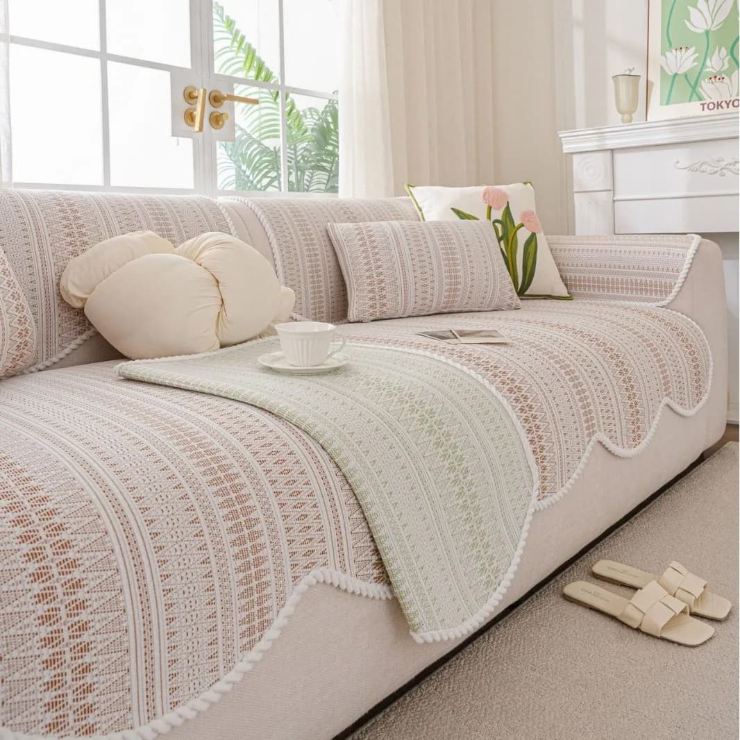 1PC Geometry Breathable Sofa Cushion Summer Universal Anti-cat Scratch Couch Pad Cool Feeling Non-slip Sofa Blanket Living Room