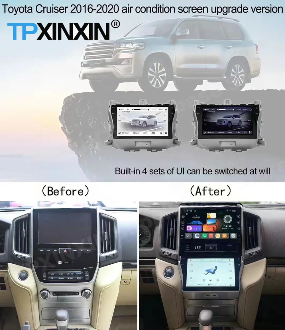 AC Panel For Toyota Land Cruiser LC200 2016-2019 2020-2022 Air Conditioner Control Air Touch LCD Screen Condition Control Board