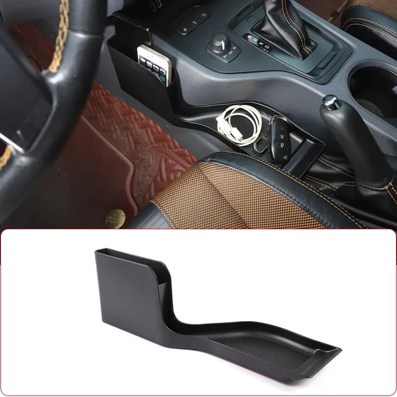 ABS Black For Ford Ranger Wildtrak 2015-2021 Car Center Control Side Storage Box Phone Tray Organizer Box Car Accessories