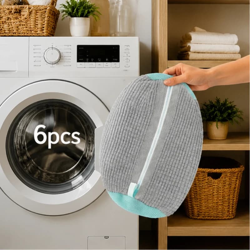 Set di 6 Sacchetti in Cotone per Lavaggio Scarpe, Organizzatori Anti-Deformazione, Resistenti per Casa, Viaggi e Dormitori