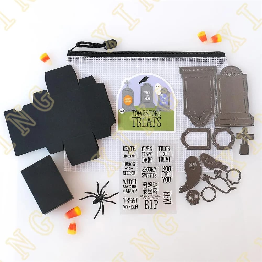 Halloween Tombstone Treats Kit New Metal Cutting Dies Stamps Scrapbook Diary Decoration Embossing Cut Dies Template DIY Greeting