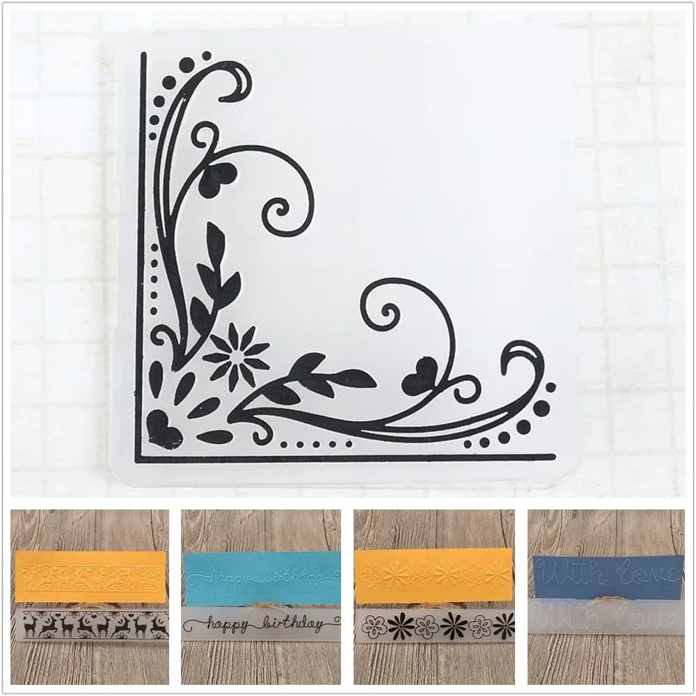 Modello di stencil per cartella di goffratura in plastica con fiori di pizzo per la decorazione della carta di compleanno in carta per scrapbooking