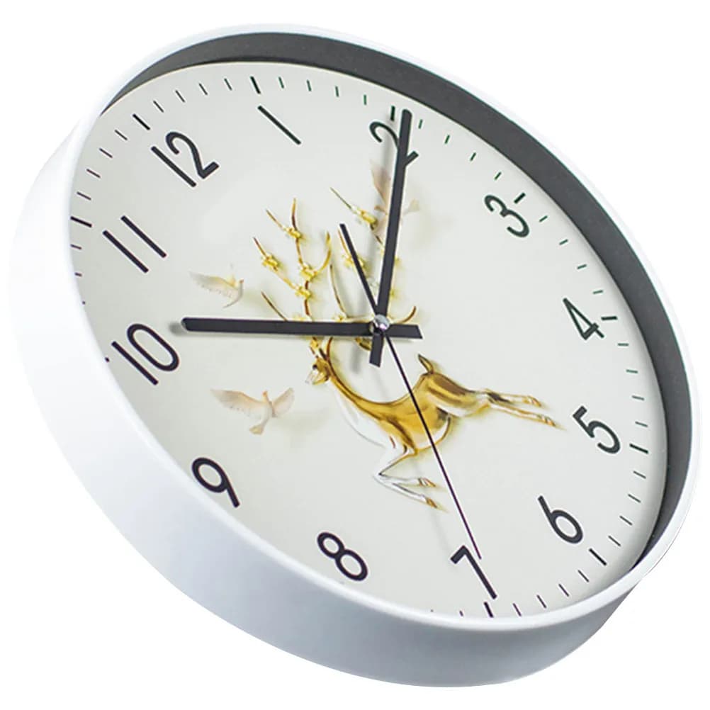 Orologio da Parete Golden Deer Rotondo Silenzioso Decorativo Moderno per Casa, Soggiorno, Camera da Letto, Ufficio, Cucina