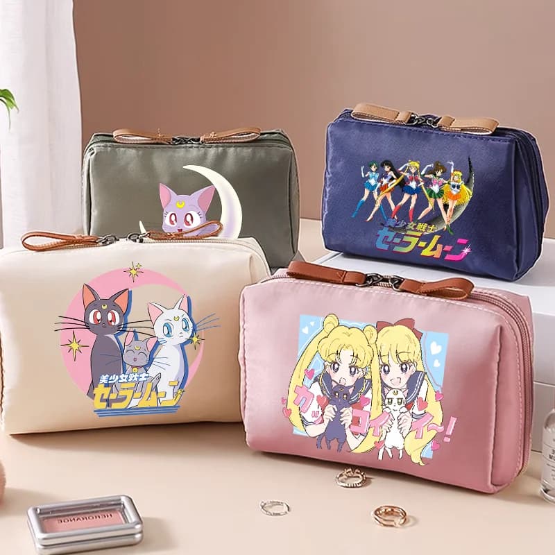 Nuova Borsa Cosmetica Sailor Moon per Donne, Pochette Portatile da Viaggio, Borsa per Trucchi da Esterno, Regalo di Compleanno