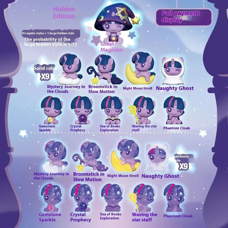 My Little Pony Purple Joy Magic House Luce notturna Scatola cieca Collezione anime per bambini Giocattoli Regalo carino per ragazze